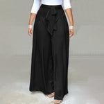 Plus-Size Wide-Leg Work Pants - High-Waist Palazzo Style