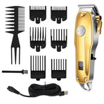 Pro Hair Clippers Set - Cordless Gold Fade Clipper Kit
