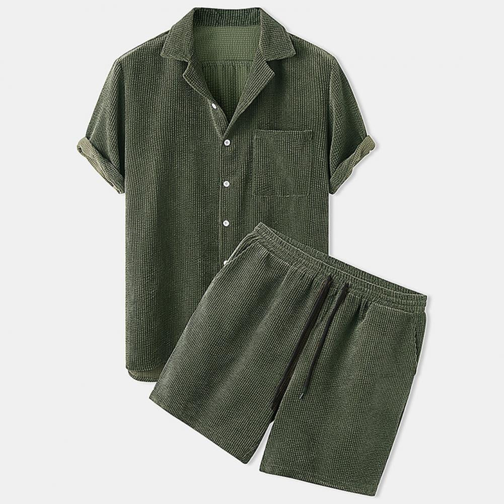 BreezeSet Corduroy Shorts Set - Lightweight Summer Two-Piece