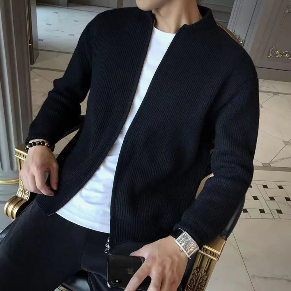 Men's Knitted Cardigan - Warm Zip-Up Everyday Layer