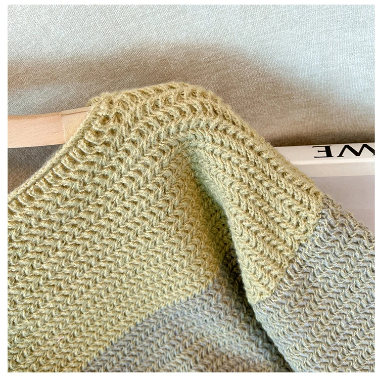 Cozy Plus Size Fall Sweater - Lounge-Style Color-Block Patchwork