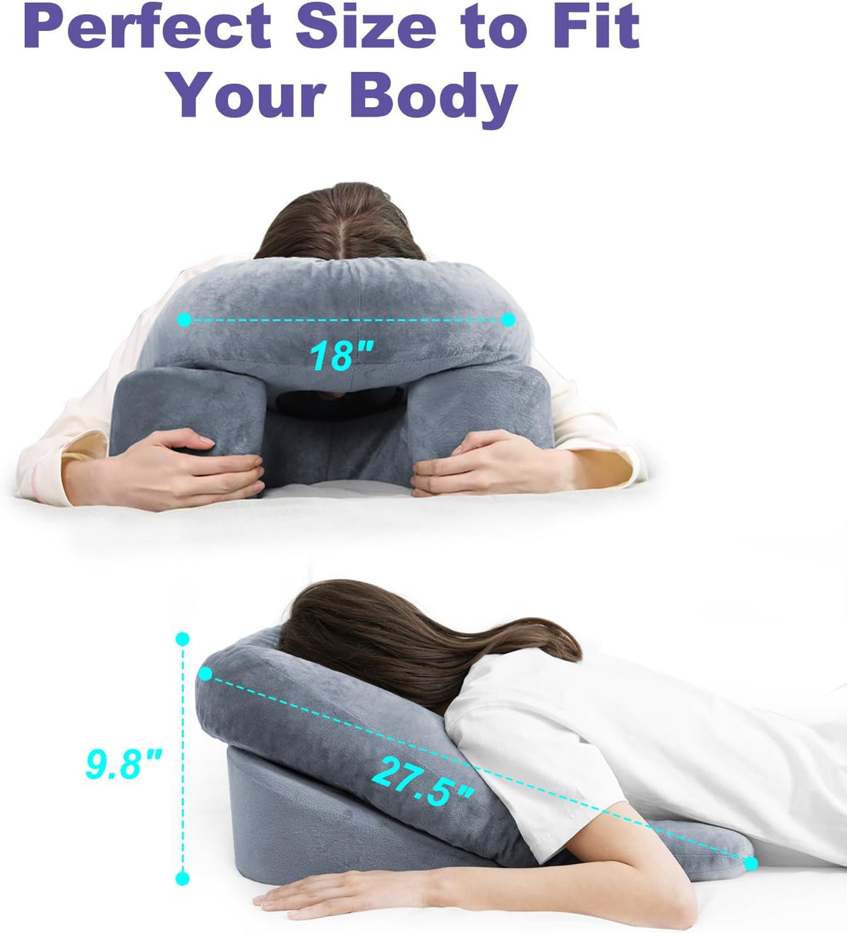 Face Down Recovery Pillow - Support Cushion for Stomach Sleeping