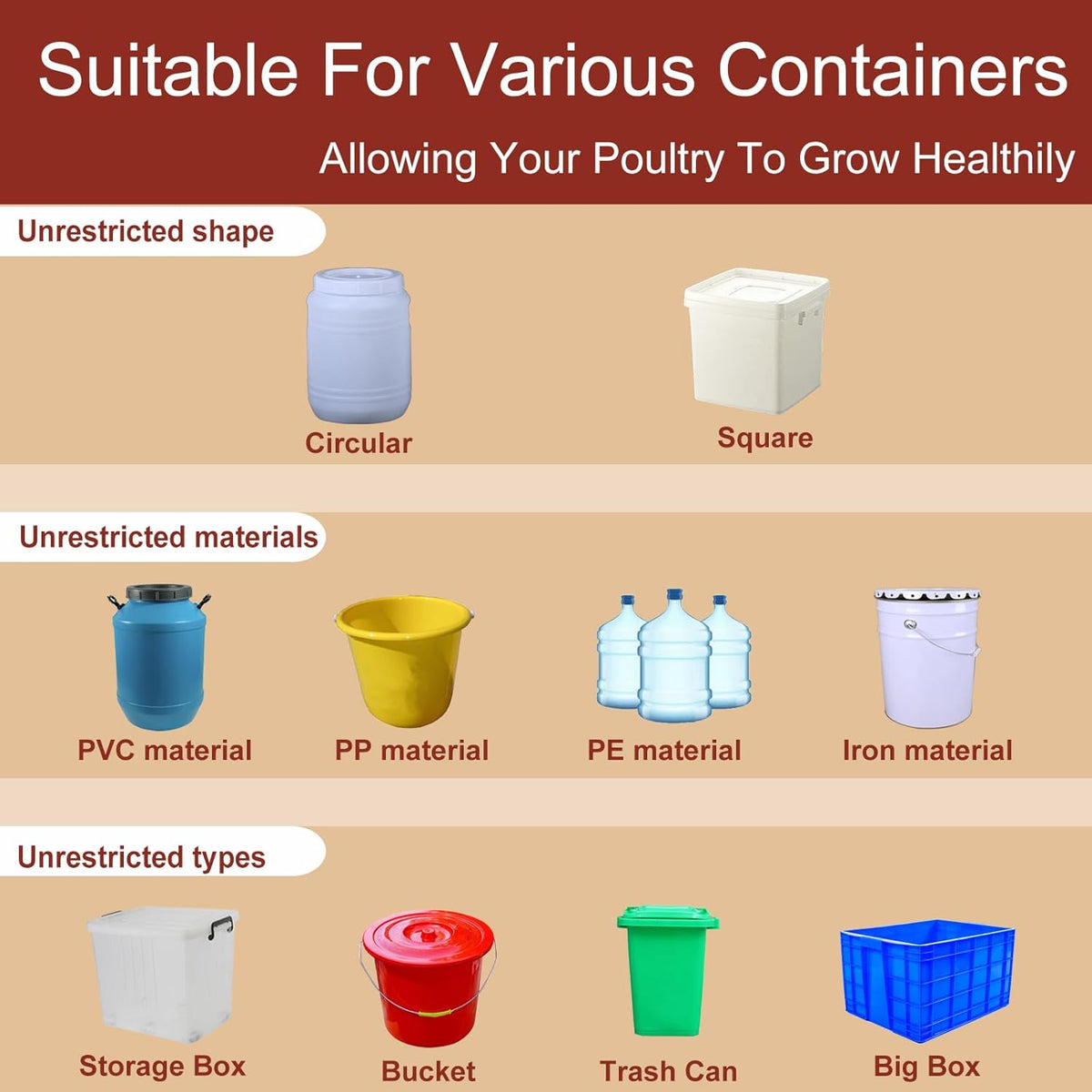 Automatic Chicken Waterer - Gravity-Fed Poultry Cups (10-Pack)