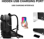 50L Waterproof Travel Backpack - Shoe Compartment & USB Port