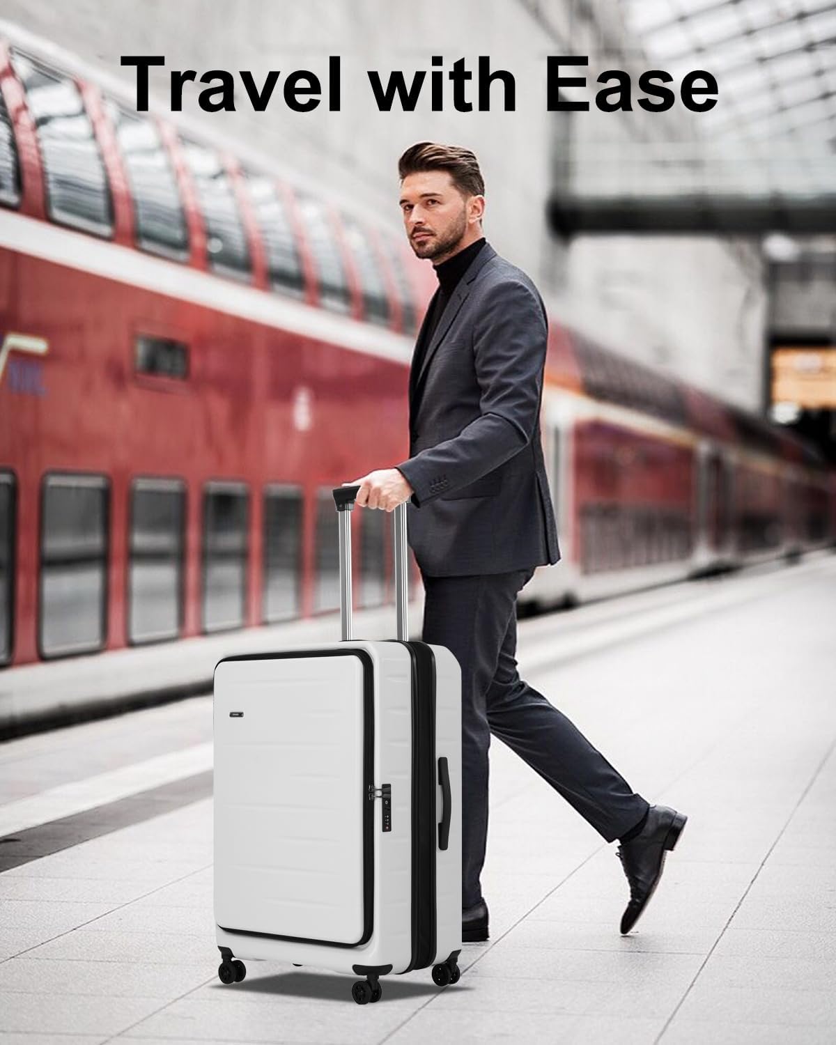 Skyward Expandable Hard Shell Carry-On - Front Pocket & TSA Lock