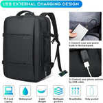 Expandable Travel Backpack - Laptop Sleeve & Duffle Carry