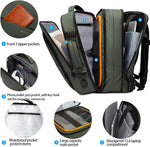 Expandable Travel Backpack - Laptop Sleeve & Duffle Carry