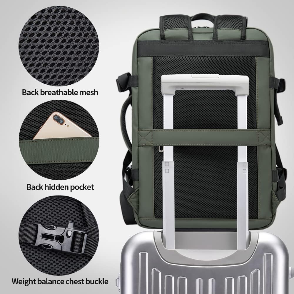 Expandable Travel Backpack - Laptop Sleeve & Duffle Carry