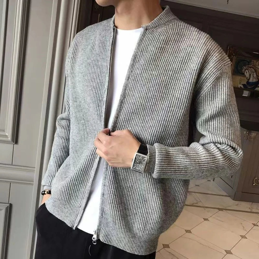 Men's Knitted Cardigan - Warm Zip-Up Everyday Layer