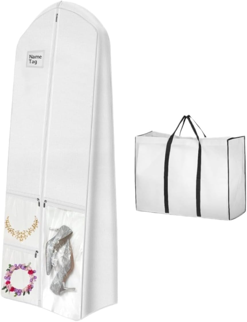 Full-Length Bridal Gown Cover - Dustproof Wedding Dress Storage Bag