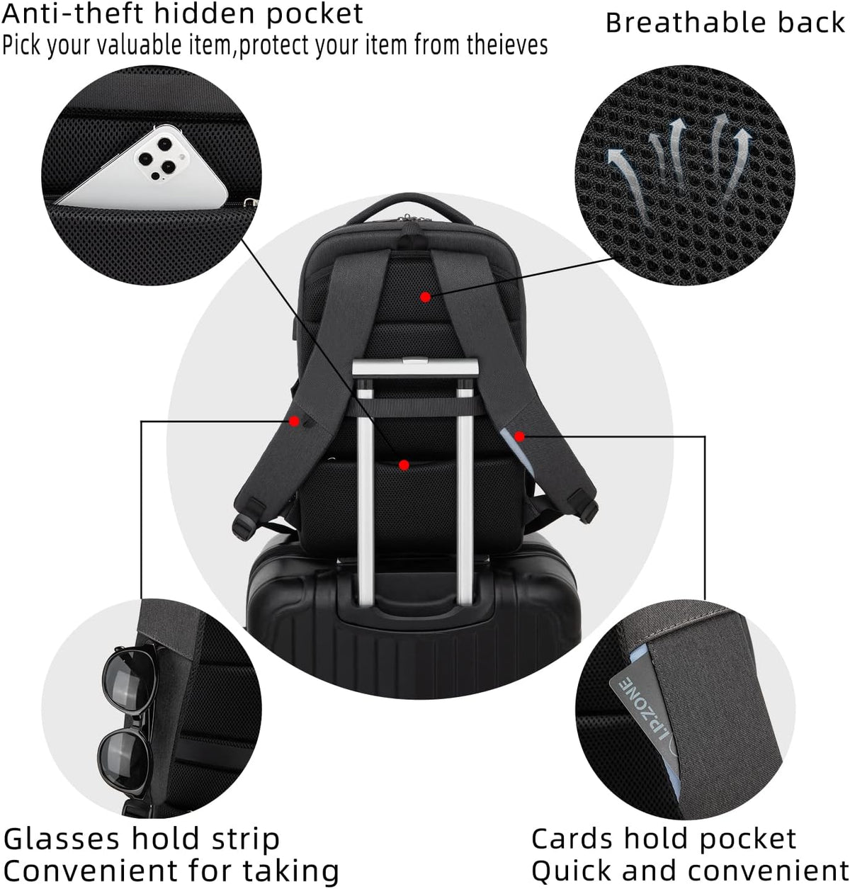 Water-Resistant Laptop Backpack - USB Port & Anti-Theft Pocket
