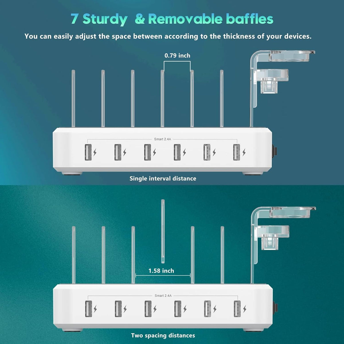 Multi-Device Fast Charging Station - Charges 6 Devices at Once