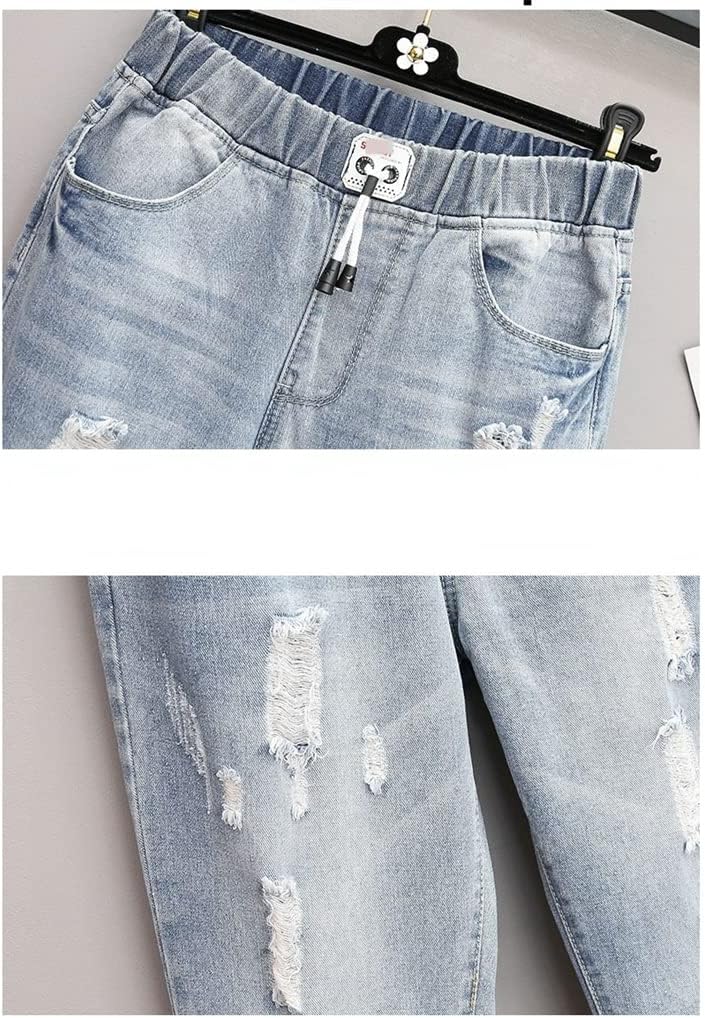 Plus Size Ripped High-Waisted Jeans - Edgy Fall Denim Style