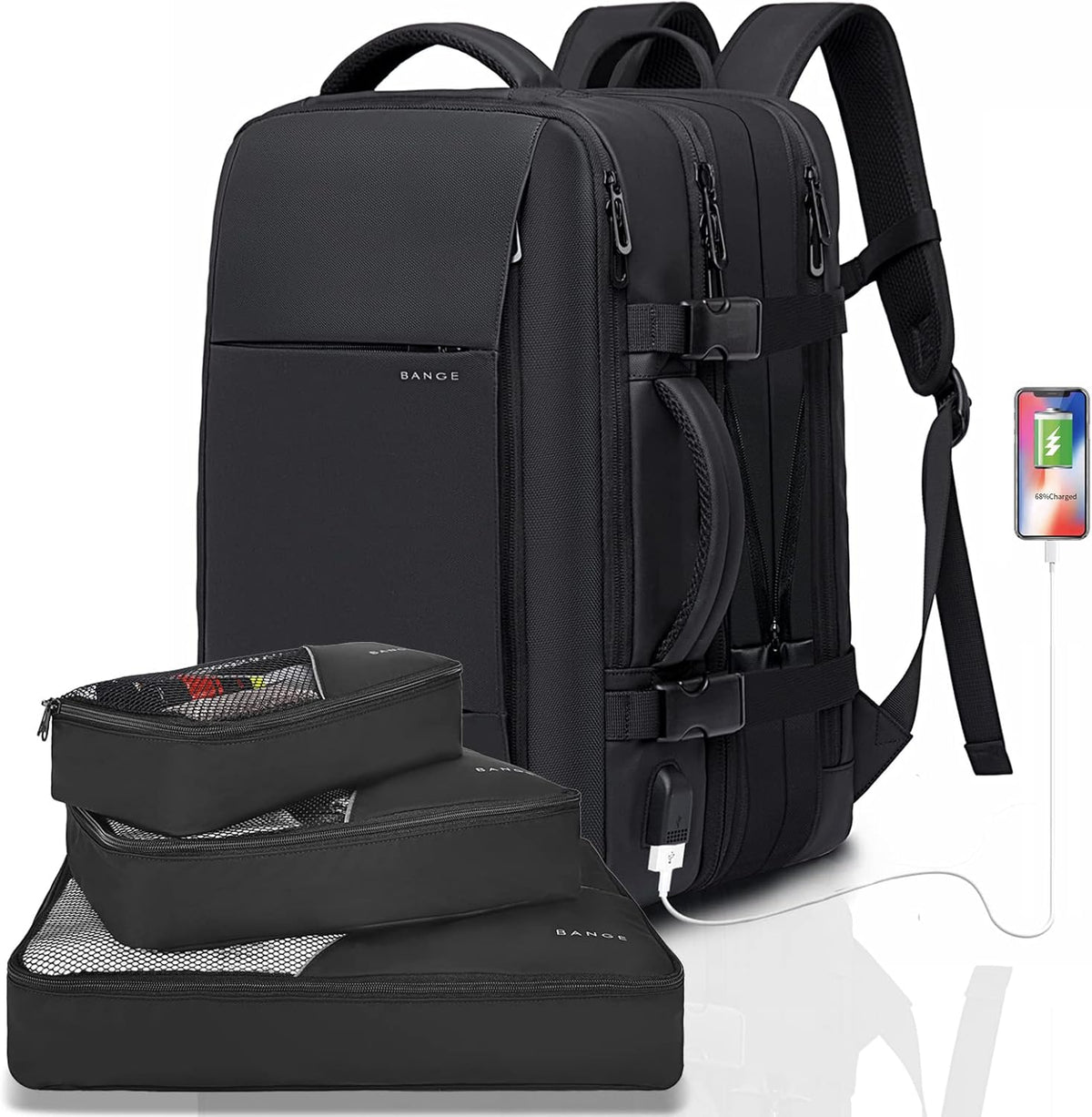 Expandable Travel Backpack - Laptop Sleeve & Duffle Carry