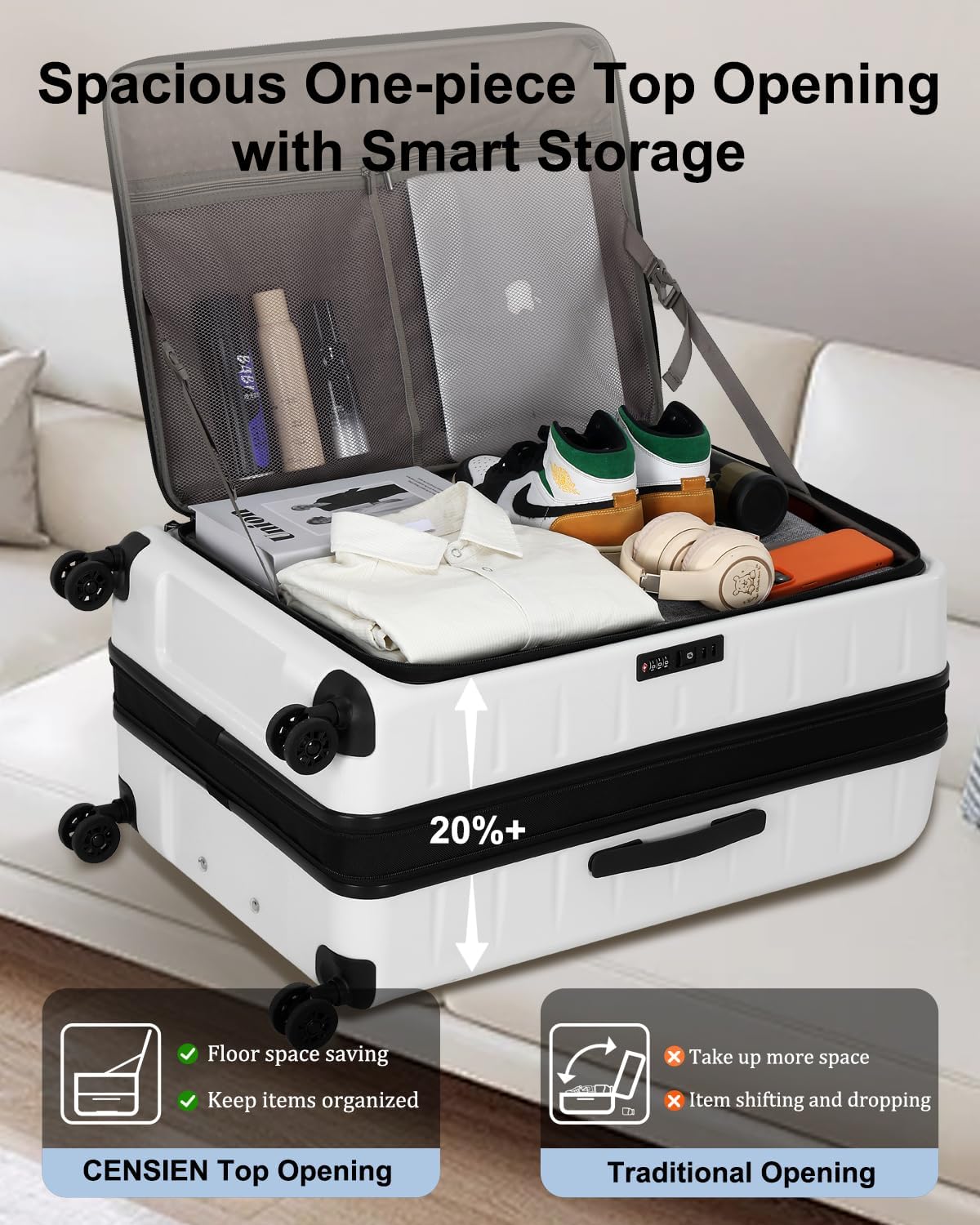Skyward Expandable Hard Shell Carry-On - Front Pocket & TSA Lock