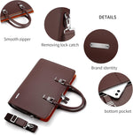 Genuine Leather Business Briefcase - Multi-Compartment Laptop Bag