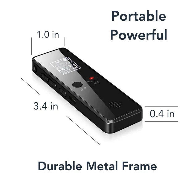 Digital Voice Recorder - Auto-Save Audio With Built-In Speaker