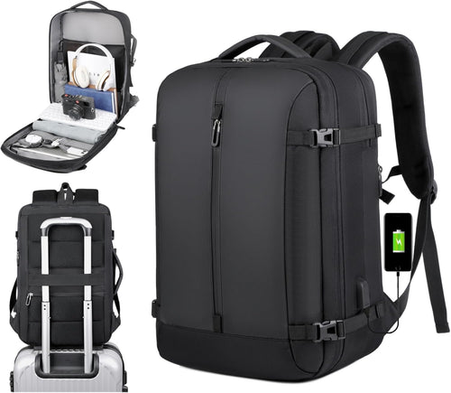 AirVoyage 40L Expandable Backpack - USB Port & Laptop Sleeve