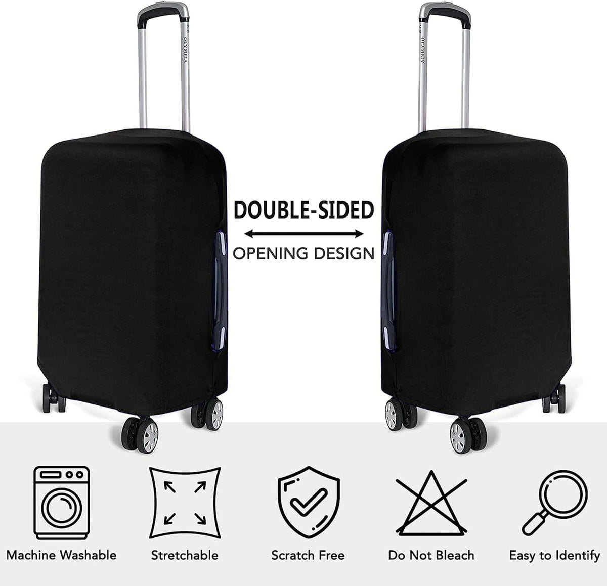 3-Piece Luggage Cover Set - Stretchable Anti-Tear Protection