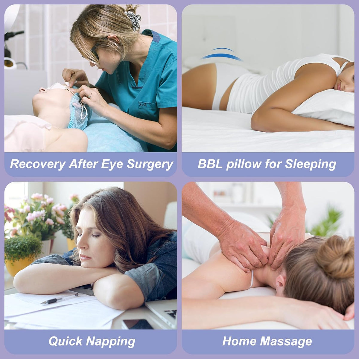 Face Down Recovery Pillow - Support Cushion for Stomach Sleeping