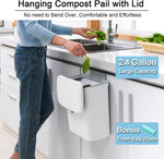 2.4-Gallon Compost Bin - Odor-Sealing Countertop or Under-Sink