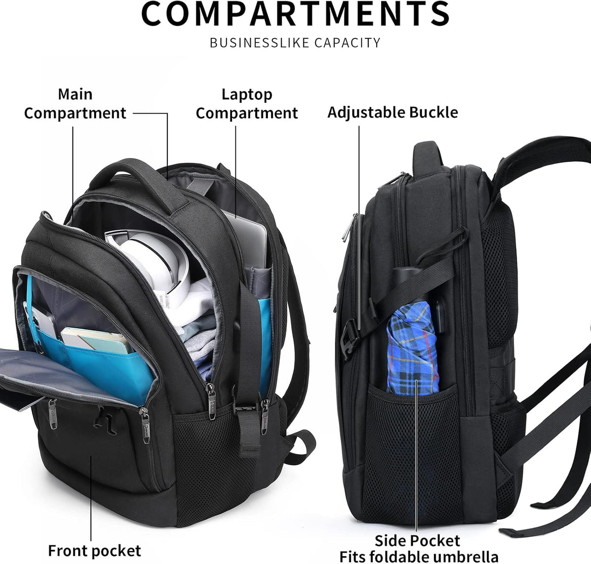 Water-Resistant Laptop Backpack - USB Port & Anti-Theft Pocket