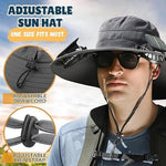Solar Cooling Sun Hat for Men - Dual Fan Wide Brim