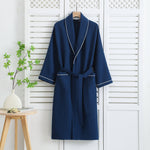 Kimono Cotton Waffle Bathrobe - Lightweight Couple's Robe