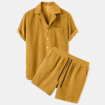 BreezeSet Corduroy Shorts Set - Lightweight Summer Two-Piece