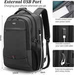 Water-Resistant Laptop Backpack - USB Port & Anti-Theft Pocket