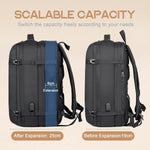 AirVoyage 40L Expandable Backpack - USB Port & Laptop Sleeve