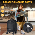 30L Rolling Laptop Backpack - 4-Wheel Water-Resistant Travel Bag