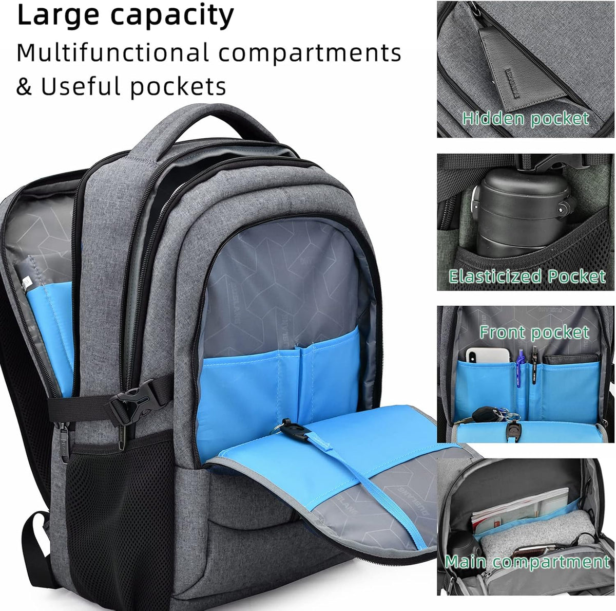 Water-Resistant Laptop Backpack - USB Port & Anti-Theft Pocket