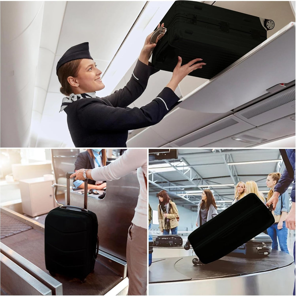 3-Piece Luggage Cover Set - Stretchable Anti-Tear Protection