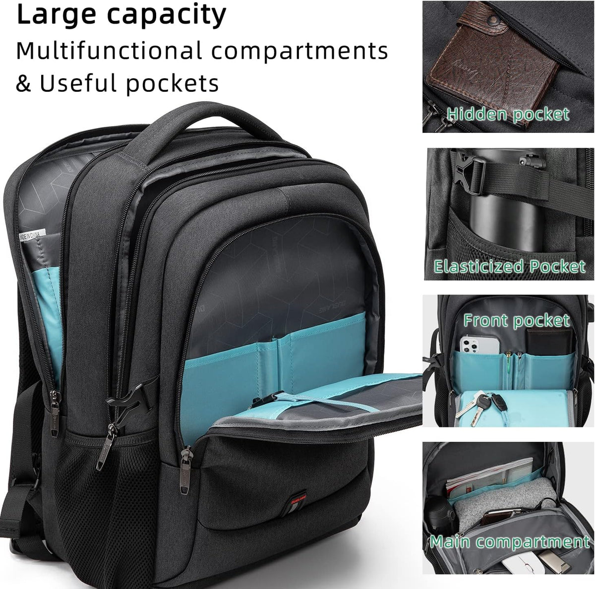 Water-Resistant Laptop Backpack - USB Port & Anti-Theft Pocket