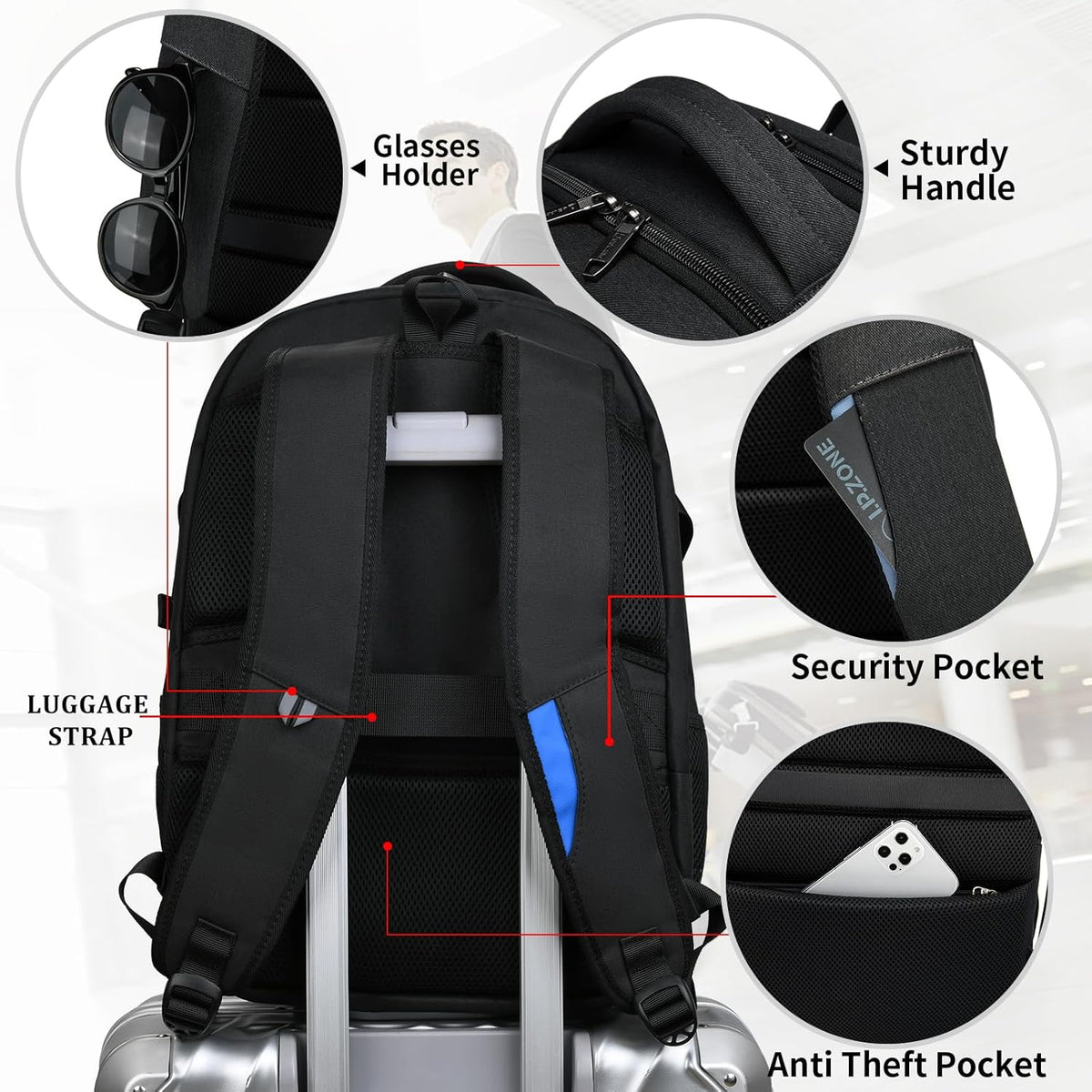 Water-Resistant Laptop Backpack - USB Port & Anti-Theft Pocket