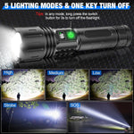 Ultra-Bright Tactical Flashlight - 100,000-Lumen Rechargeable LED Light