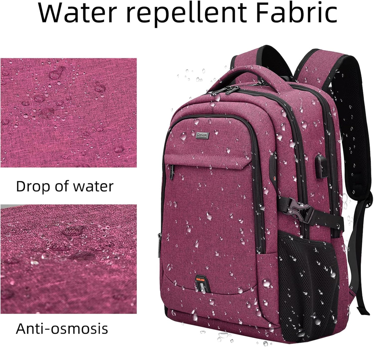 Water-Resistant Laptop Backpack - USB Port & Anti-Theft Pocket