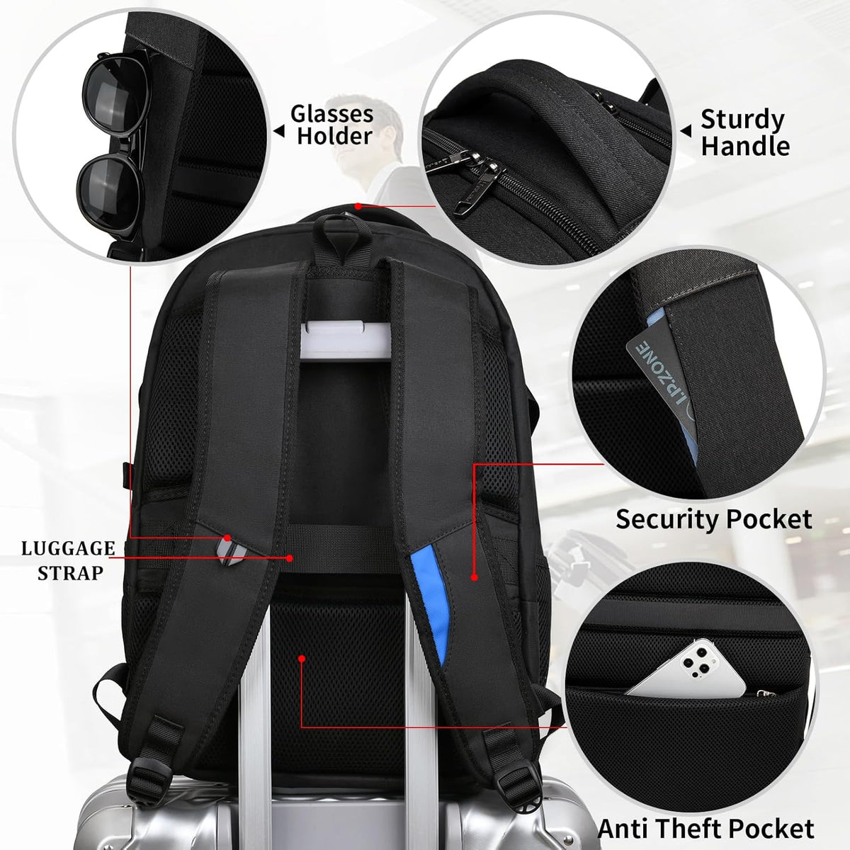 Water-Resistant Laptop Backpack - USB Port & Anti-Theft Pocket