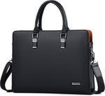 Genuine Leather Business Briefcase - Multi-Compartment Laptop Bag