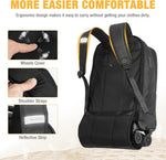 30L Rolling Laptop Backpack - 4-Wheel Water-Resistant Travel Bag