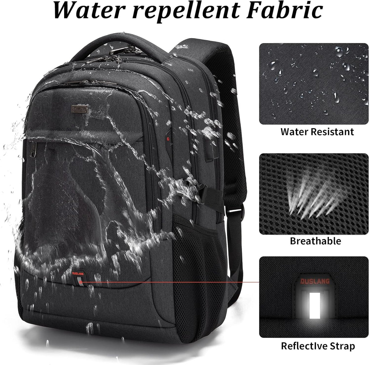 Water-Resistant Laptop Backpack - USB Port & Anti-Theft Pocket