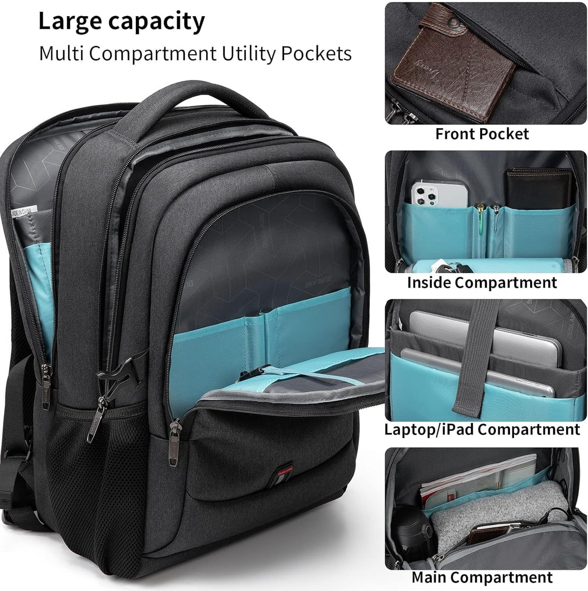 Water-Resistant Laptop Backpack - USB Port & Anti-Theft Pocket