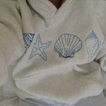Women's Seashell Print Hoodie - Coastal-Inspired Casual Comfort