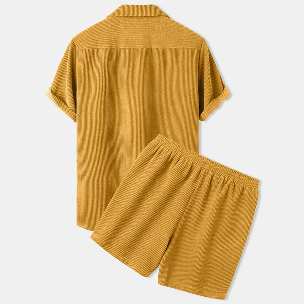 BreezeSet Corduroy Shorts Set - Lightweight Summer Two-Piece