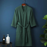 Waffle Cotton Terry Bathrobe - Lightweight Couple's Robe