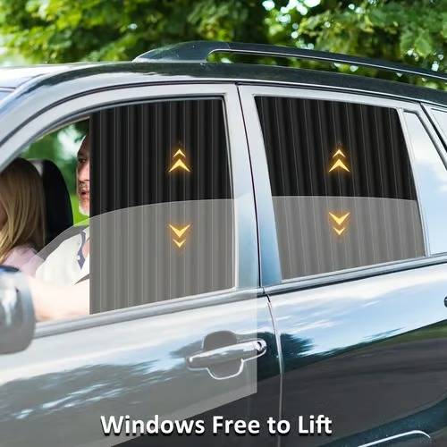 Car Window Shades - Magnetic Sliding Sun Shade Set