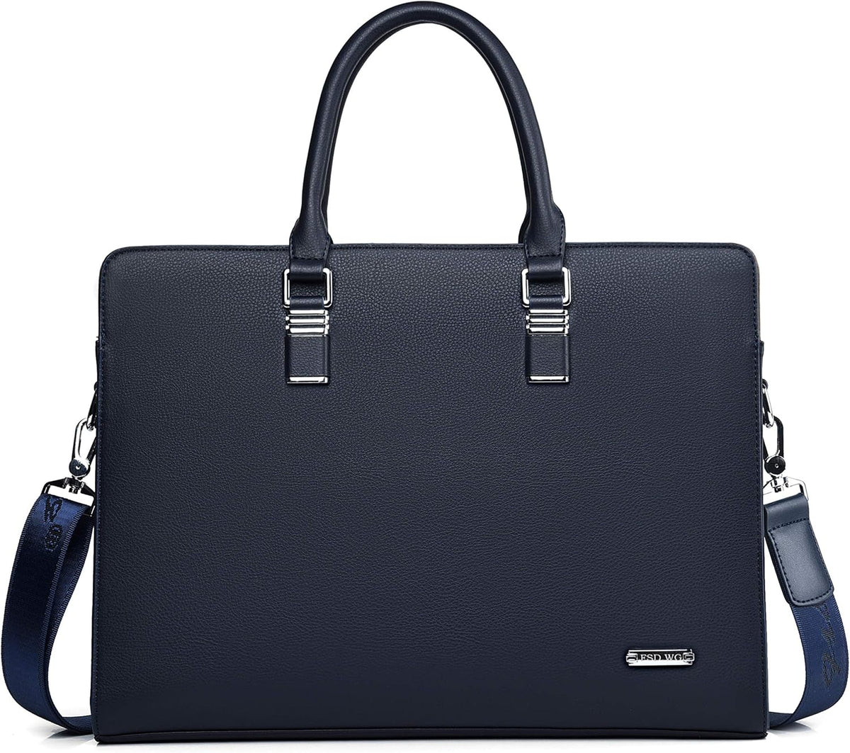 Genuine Leather Business Briefcase - Multi-Compartment Laptop Bag