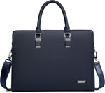 Genuine Leather Business Briefcase - Multi-Compartment Laptop Bag