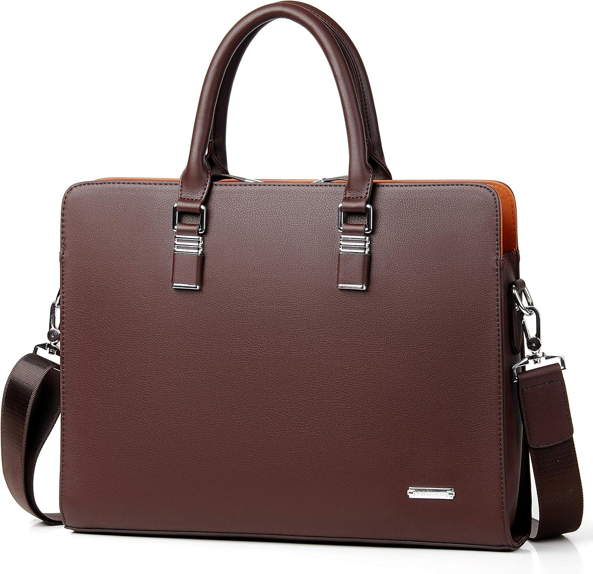 Genuine Leather Business Briefcase - Multi-Compartment Laptop Bag